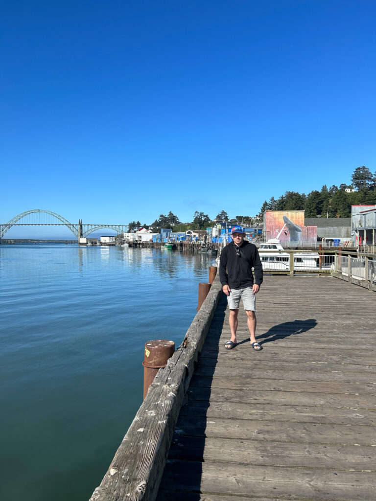 Billy standing on the Newport Docks looking for Sea Lions